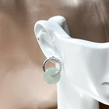 Load image into Gallery viewer, Double Halo Icy Green Donuts Earrings