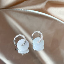 Load image into Gallery viewer, Double Halo Water Hue Jade Donuts Earring