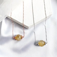 Load image into Gallery viewer, Gold Rutilated Quartz Solitaire Necklace
