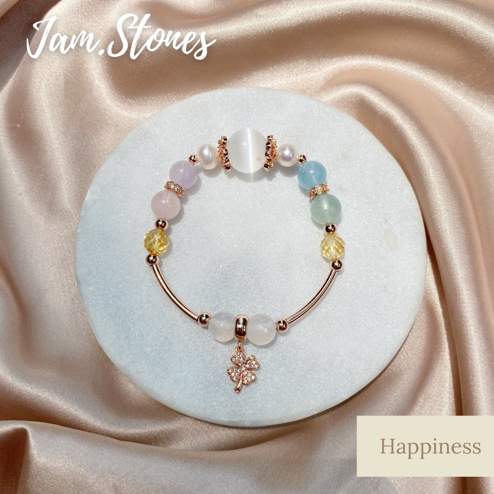 Happiness Crystal Bracelet [Positivity, Wisdom & Health]