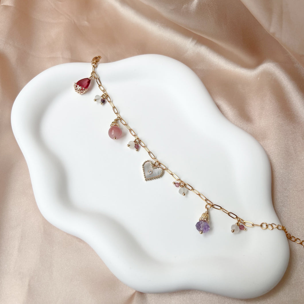 Bespoke Blush Lavender Chain Bracelet