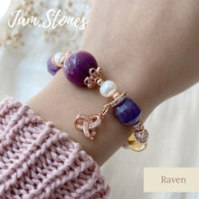 Load image into Gallery viewer, Raven Crystal Bracelet (Networking, Love, Clarity and Compassion)
