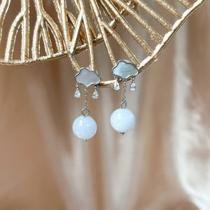 Dreamy Cloud Waterhue Jade Earrings