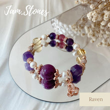 Load image into Gallery viewer, Raven Crystal Bracelet (Networking, Love, Clarity and Compassion)
