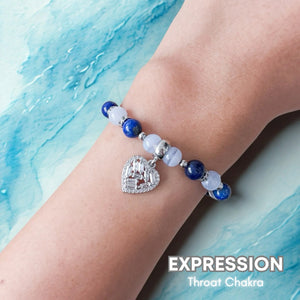 Expression Crystal Bracelet | Throat Chakra | 7 Chakra Series