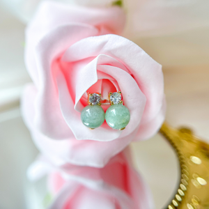 Grade A Lush Green Jade Earring Studs