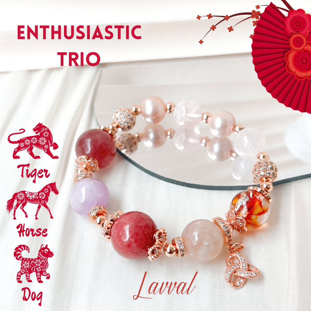 Enthusiastic Trio (2023 ZODIAC BRACELET - Tiger, Horse, Dog)