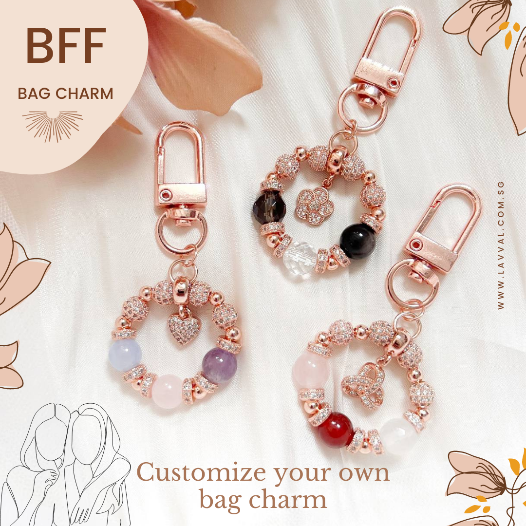 Rose gold hot sale bag charm
