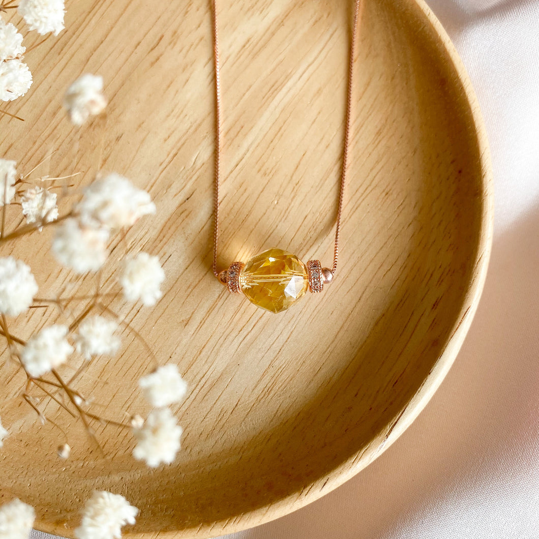 Geometric Citrine Solitaire (Confidence and Fortune)